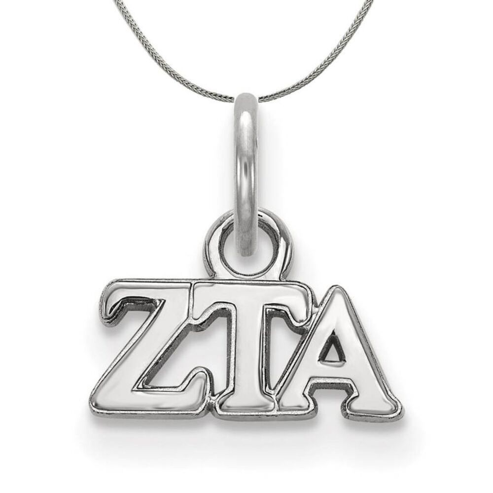 Sterling Silver Zeta Tau Alpha XS (Tiny) Greek Necklace - 24 Inch